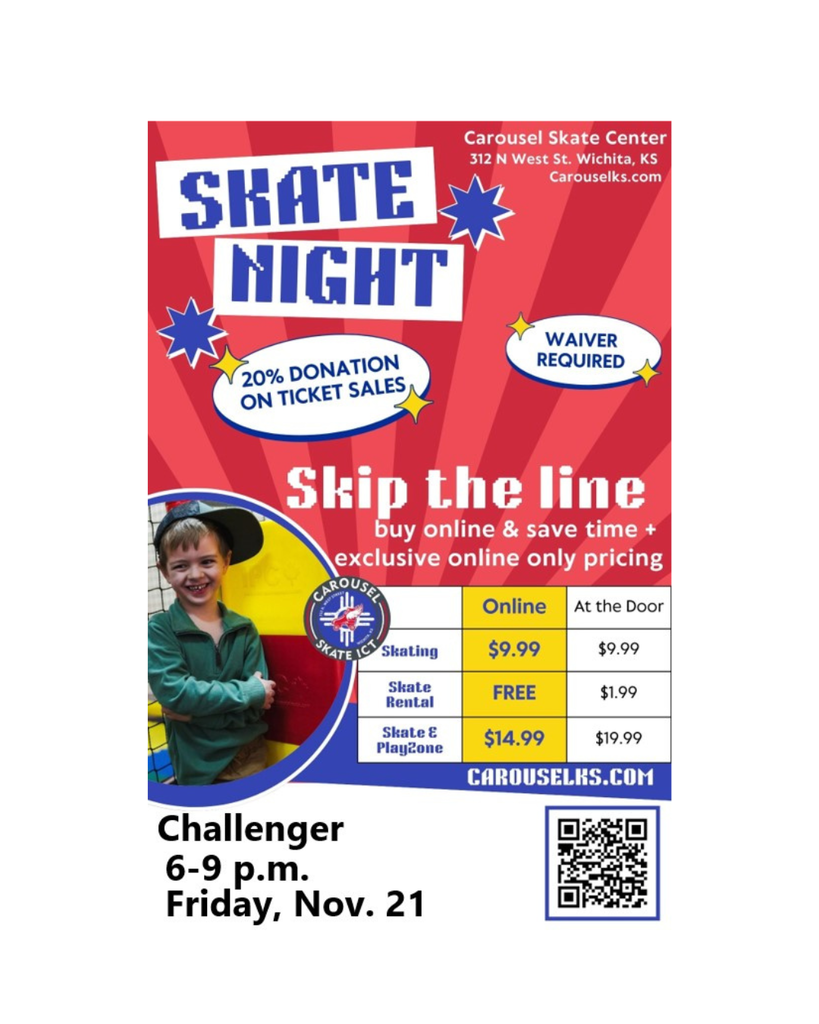 November 21st 6-9pm Skate Night 