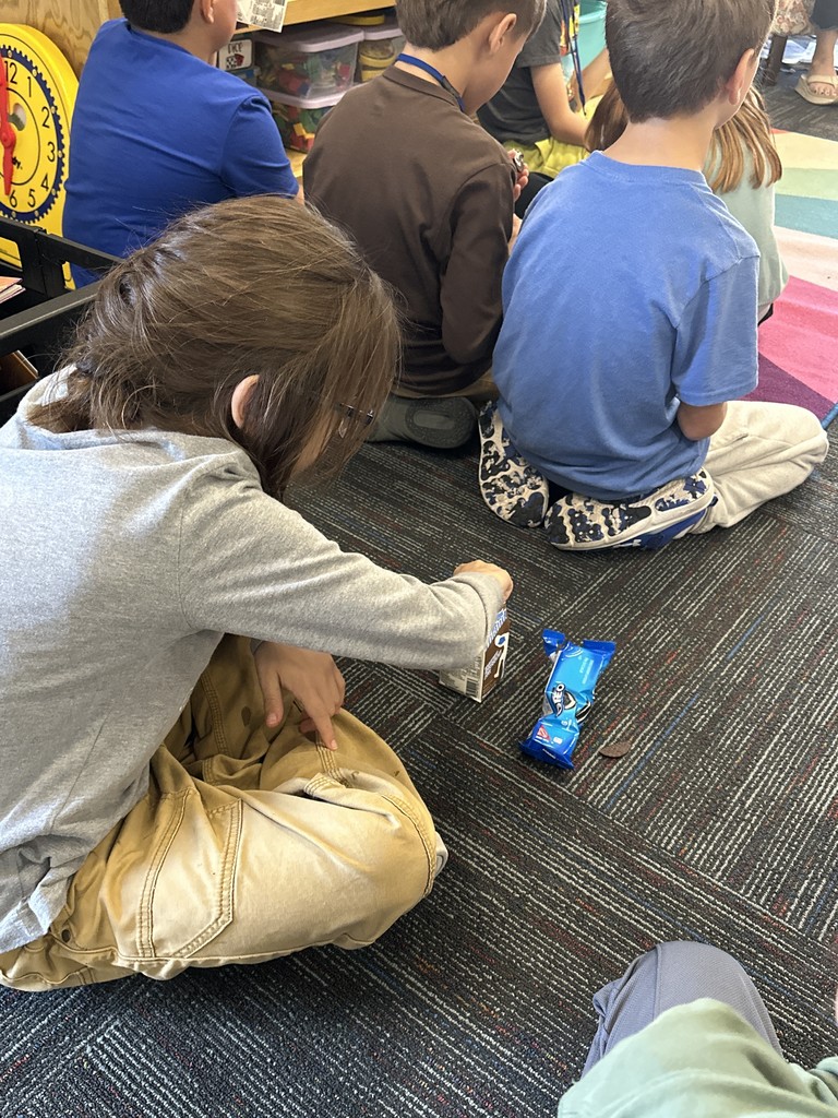 Mrs. Douglass’ class enjoyed their milk, cookies, and read aloud Food Drive reward with Ms. Buresh today!