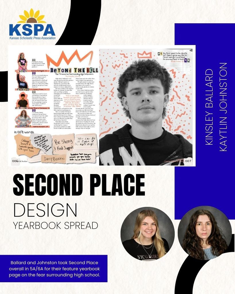 These are images of award winning GHS yearbook design pages  by Kinsley Ballard and Kaytlin Johnson.