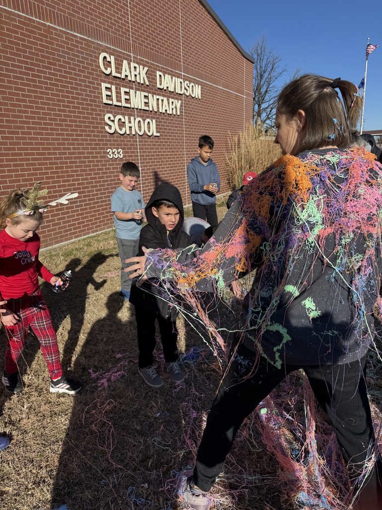 "Glow Run top earners understood the assignment… silly string Mrs. Ebert! We even had a few special guests get in on the fun yesterday. Thanks to everyone who helped make Glow Run such a successful fundraiser."