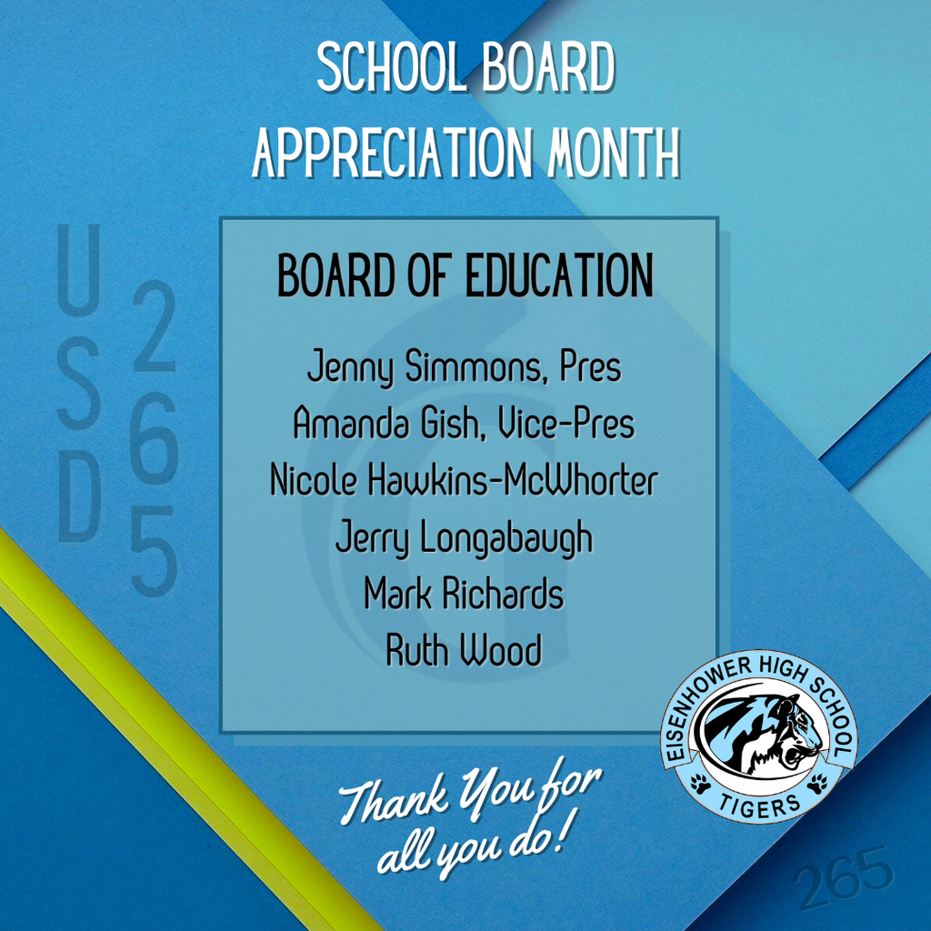 January is BOE appreciation month. Thank you Goddard USD 265 BOE for all you do!