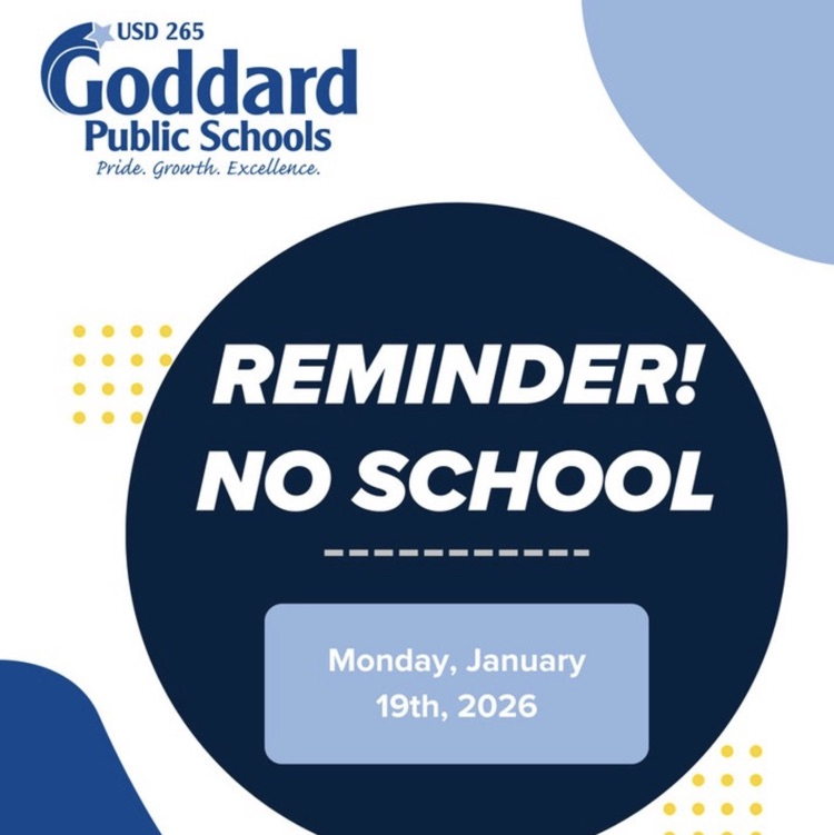 Reminder:  There will be no school Monday, January 19th, 2026