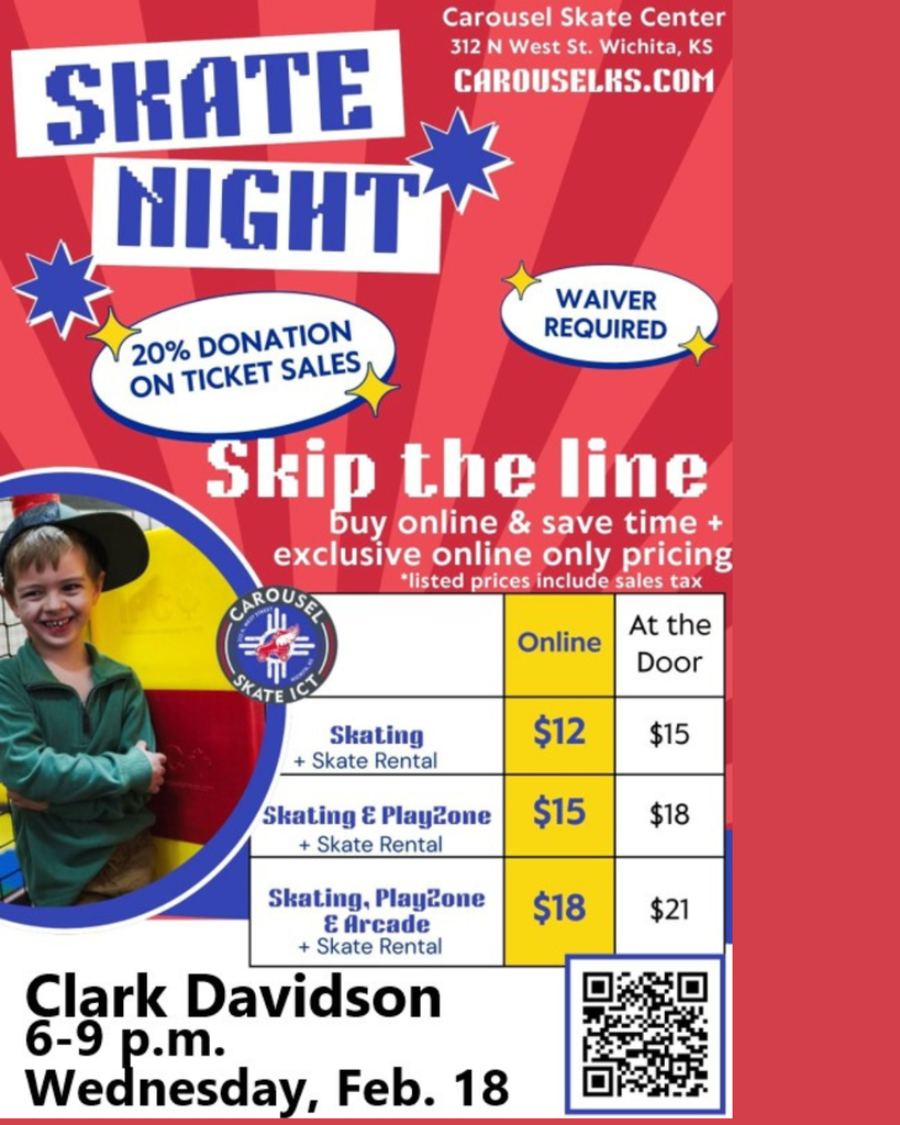TONIGHT!!!  CDS Skate Night   2-18-2026  *NEW this year! To reduce wait times, we are encouraging online ticket sales by offering exclusive online-only pricing available for sale on our website (www.carouselks.com).   Purchase tickets ahead of time to save both money & time. Online waivers may also be signed online ahead of time to save time at check-in!