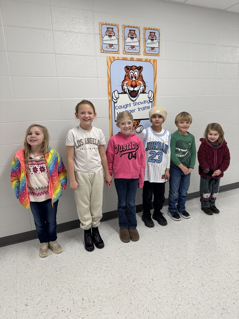 This excited group walked away winners today for the Tiger Ticket drawing.  They earned at least one ticket this week and won a scented blow pop pen.  This prize was  unique and fun!  Congrats to each of these students!