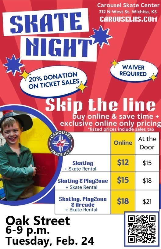 Skate night is 2/24/26