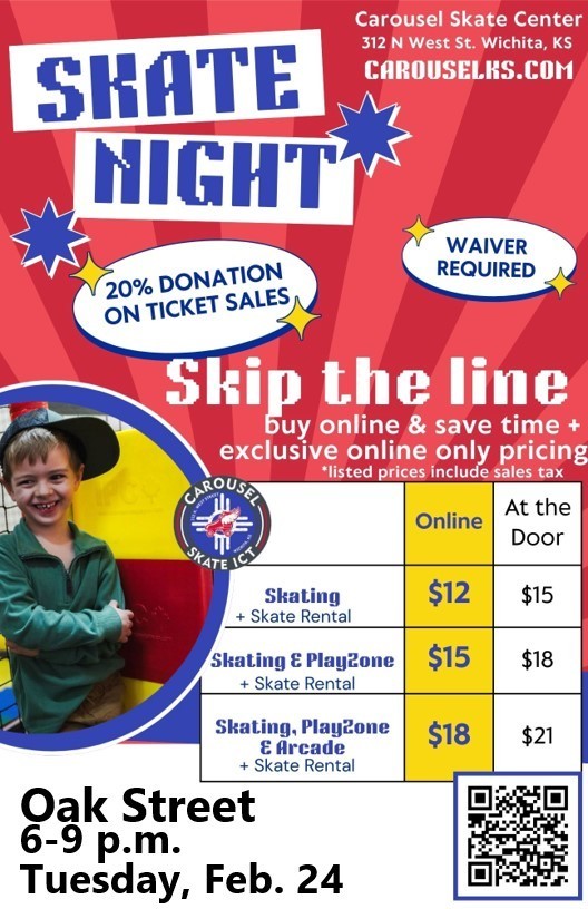 Skate night is 2/24/26