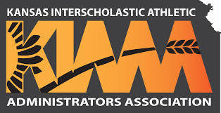 Black background in shape of state of Kansas; Verbage: Kansas Interscholastic Athletic Administrators Assoc.; KIAAA