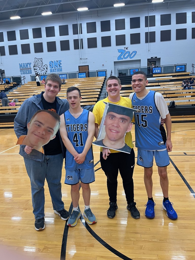James Rohleder, alongside a few lifelong friends on the basketball court after an EHS Unified Basketball game