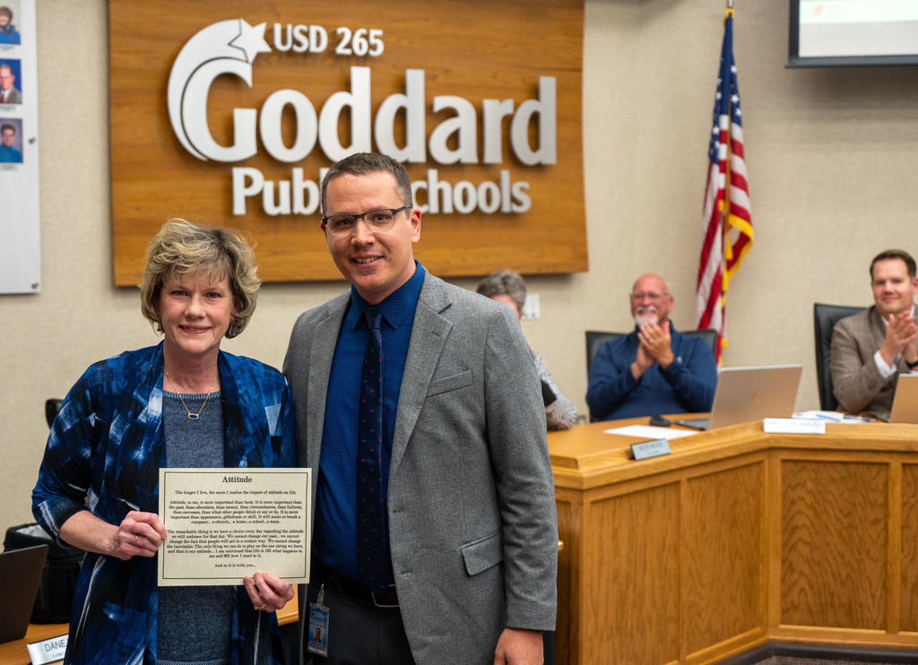Diana Van Horn, alongside Nick Grummert, after receiving the USD 265 Attitude Award