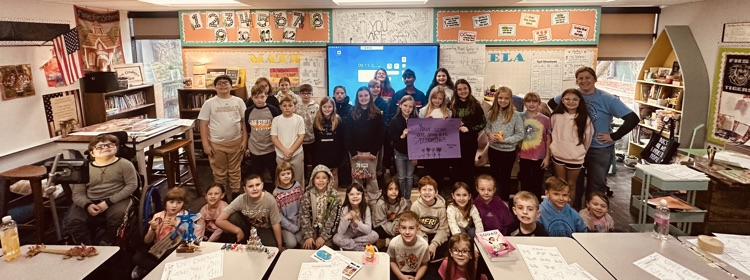 Ms. Burr’s class gave us a treat and inspiration for our upcoming state assessments! Thank you!! 