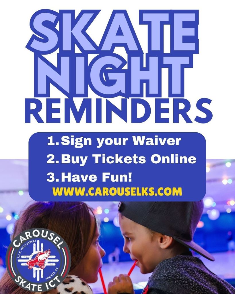 CDS Skate Night   4-23-2026  *NEW this year! To reduce wait times, we are encouraging online ticket sales by offering exclusive online-only pricing available for sale on our website (www.carouselks.com).   Purchase tickets ahead of time to save both money & time. Online waivers may also be signed online ahead of time to save time at check-in!