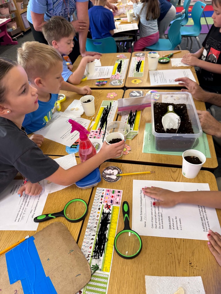 Last Friday, Mrs. Moses’ class had a visit from the master gardeners from the Sedgwick County Extension Office! The students had so much fun dissecting seeds, listening to a story, completing a labeling chart, and planting their own seeds. We’re excited for them to bring their plants home in a few weeks! 