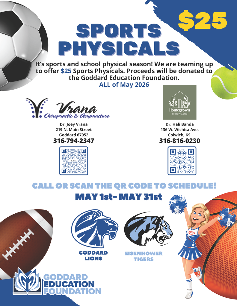 Sports physicals $25 at Vrana or Homegrown only during the month of May