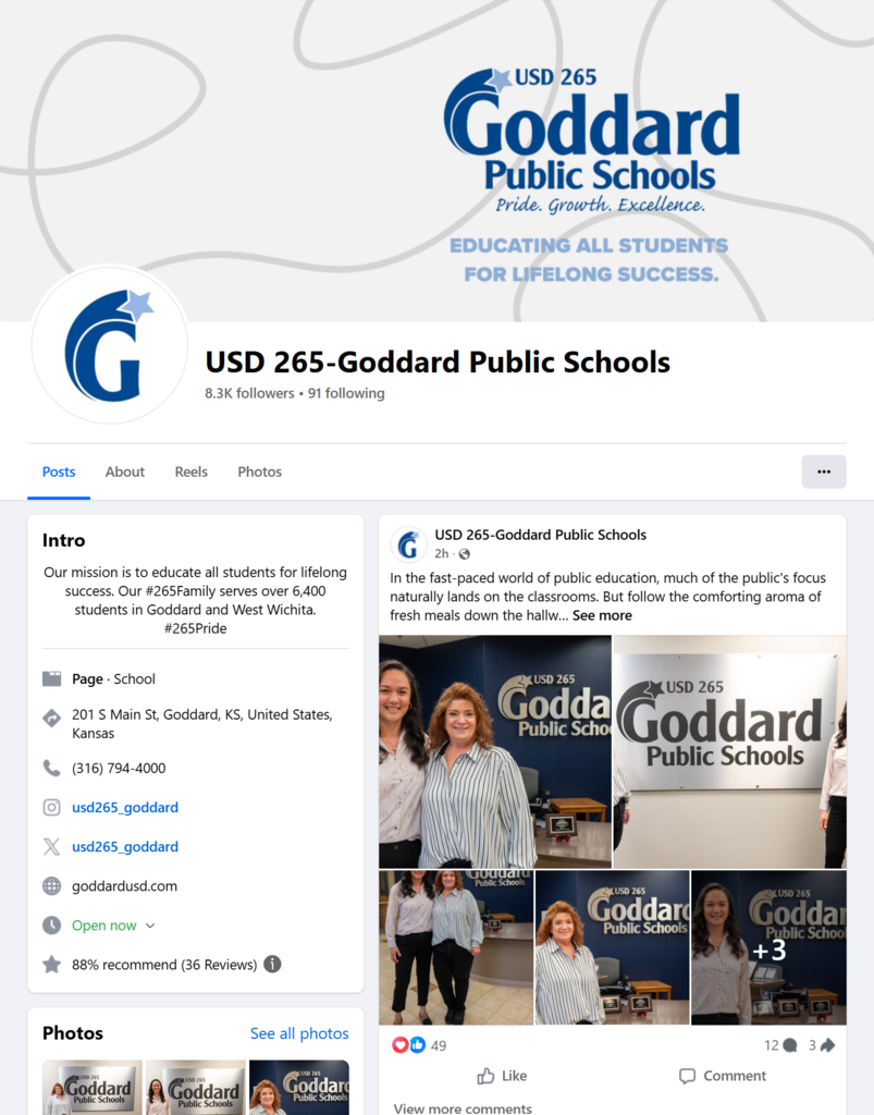 USD 265 Goddard Public Schools' FB page