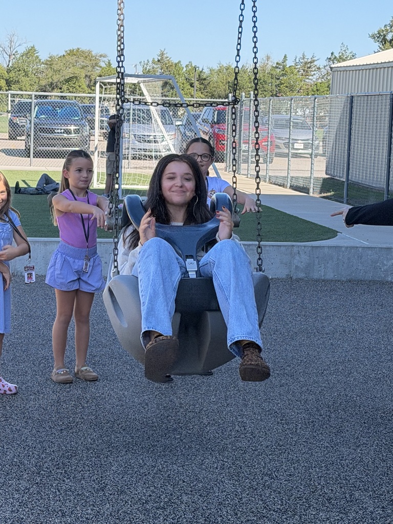 pushing Ms. El on the swing