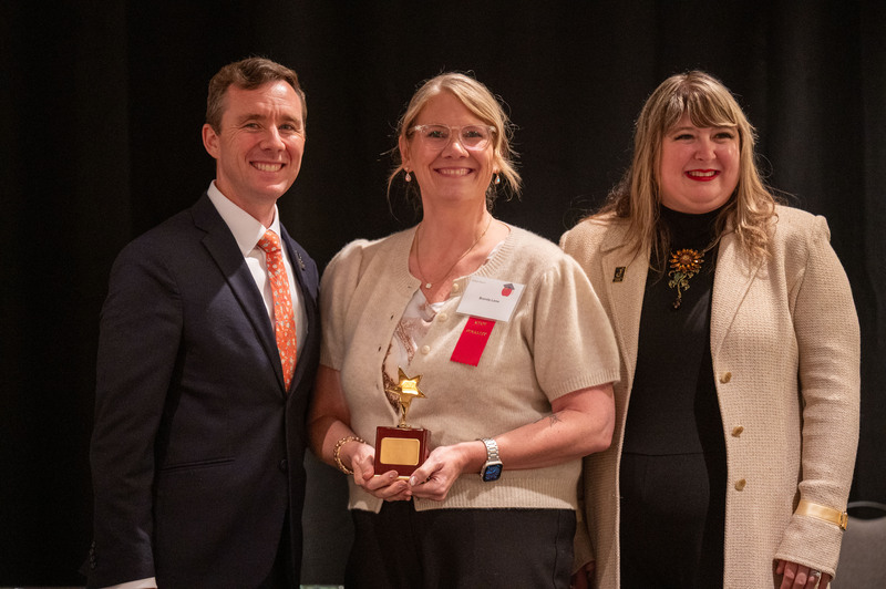 Brandy Lane receives the Kansas Teacher of the Year award