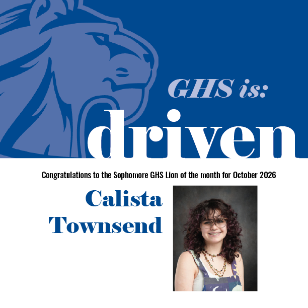 Congratulations to the Sophomore Lion of the Month, Calista Townsend