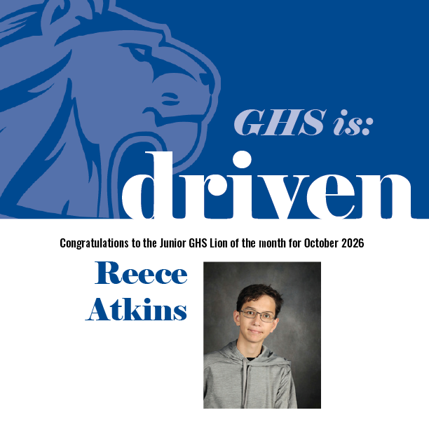 Congratulations to the Junior GHS Student of the Month, Reece Atkins.