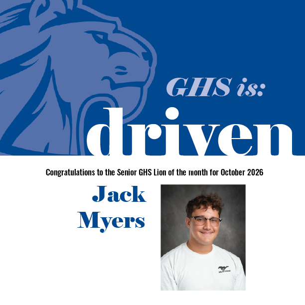 Congratulations to the Senior GHS Lion of the Month, Jack Myers