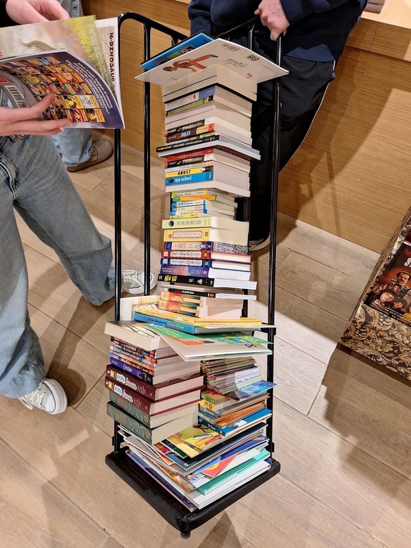 GHS National Honor Society checks out with books for kids at Christmas.