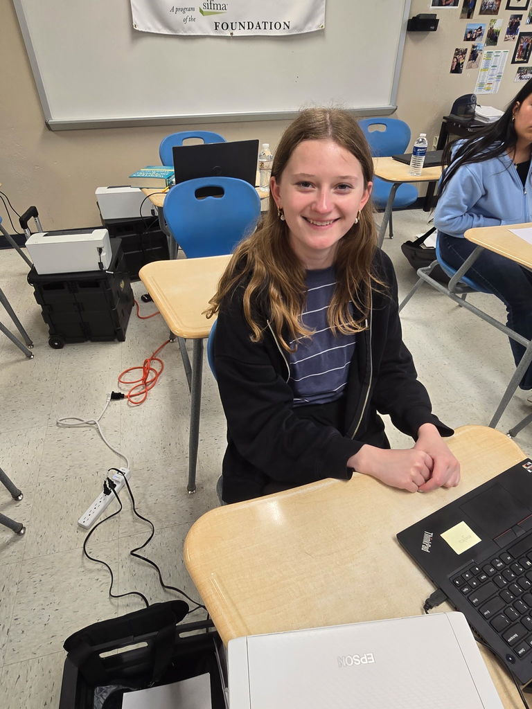 Katie getting ready to take her UIL test.