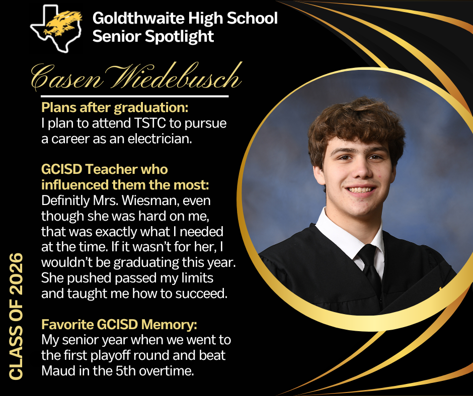 Senior Casen Wiedebusch