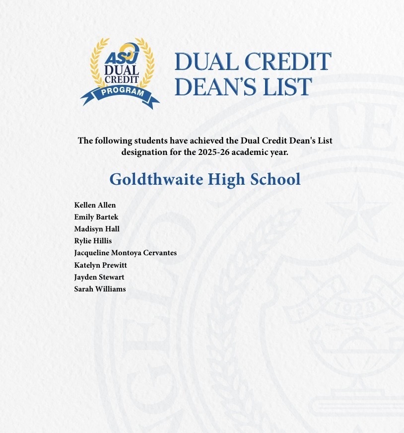 ASU's Dual Credit Dean's List