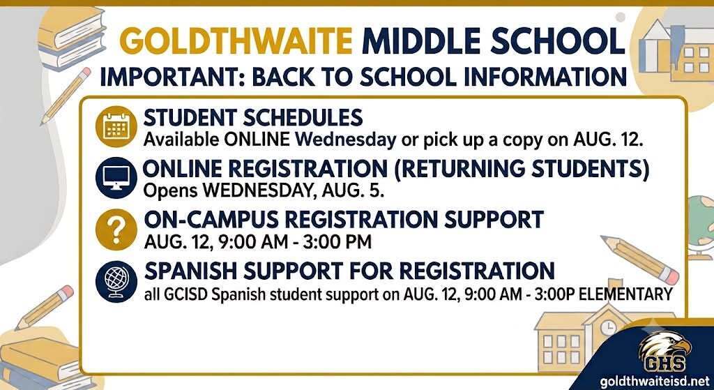 GMS Important back to school information