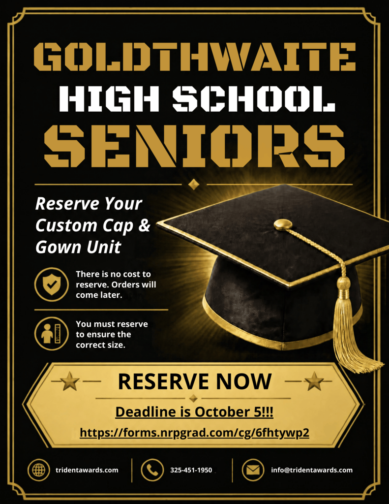 Reserve your senior cap and gown. 