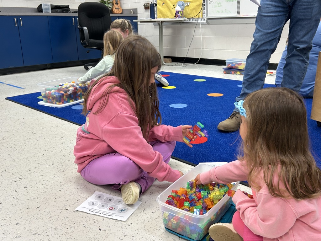 Students working at a math station