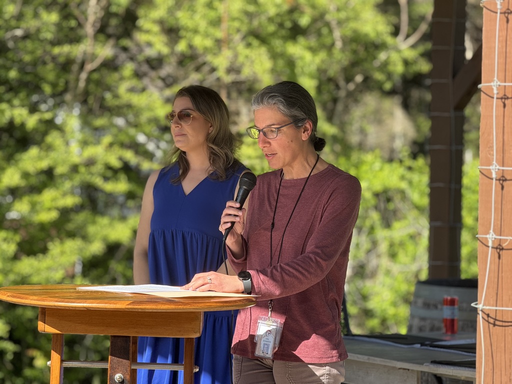 Mrs. Edwards reading acknowledgements