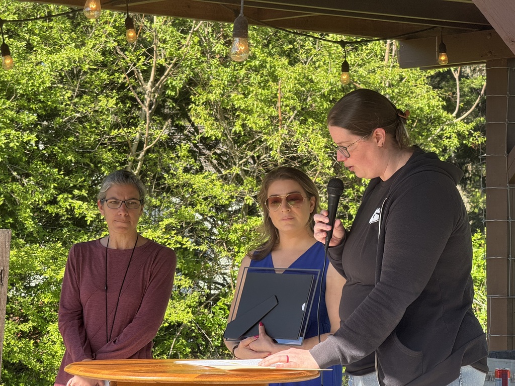Mrs. Miller reading acknowledgements