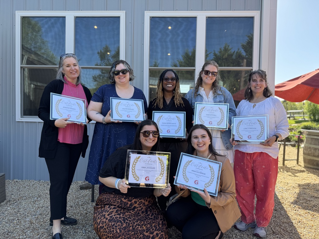 Teacher getting an award