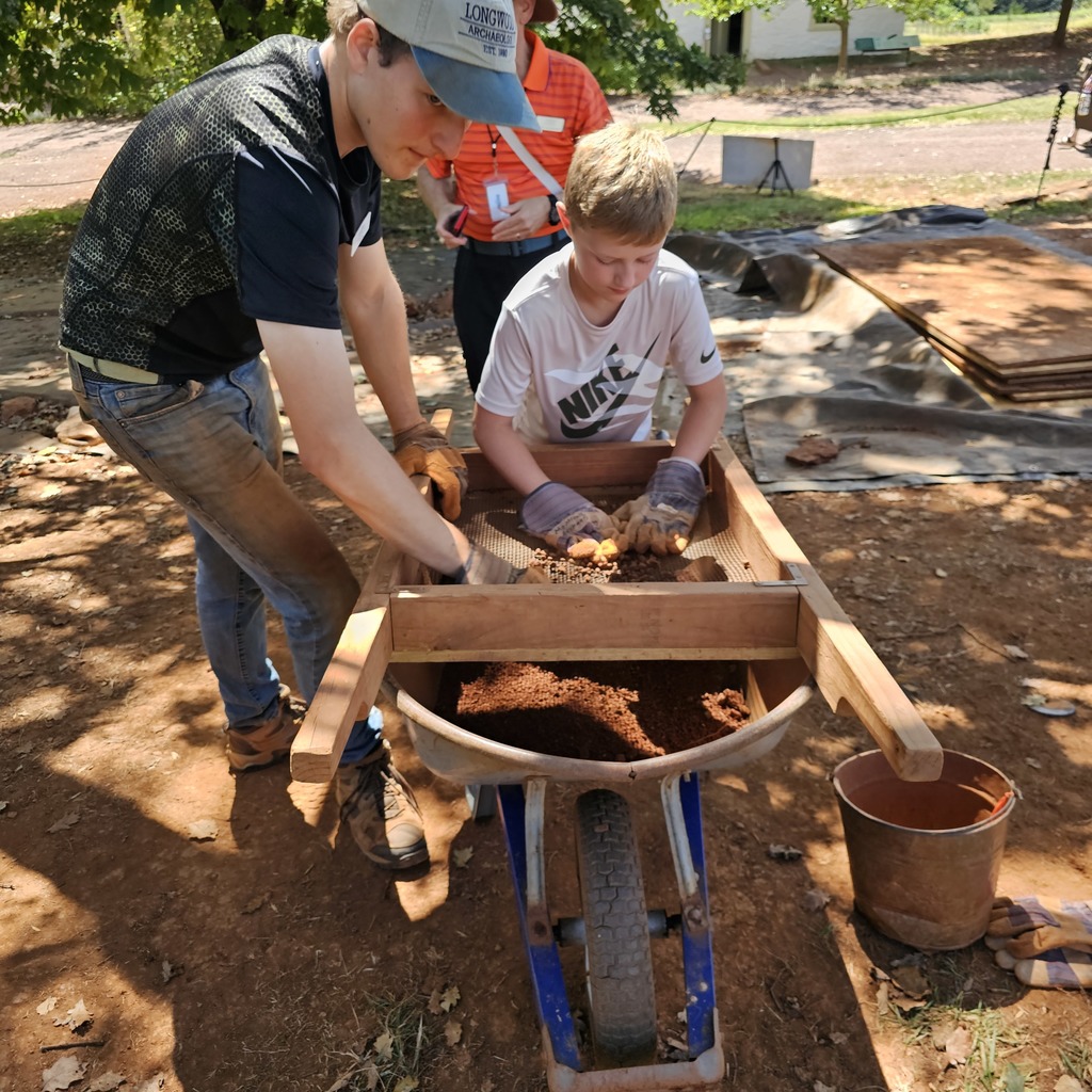 Student looking for artifacts 