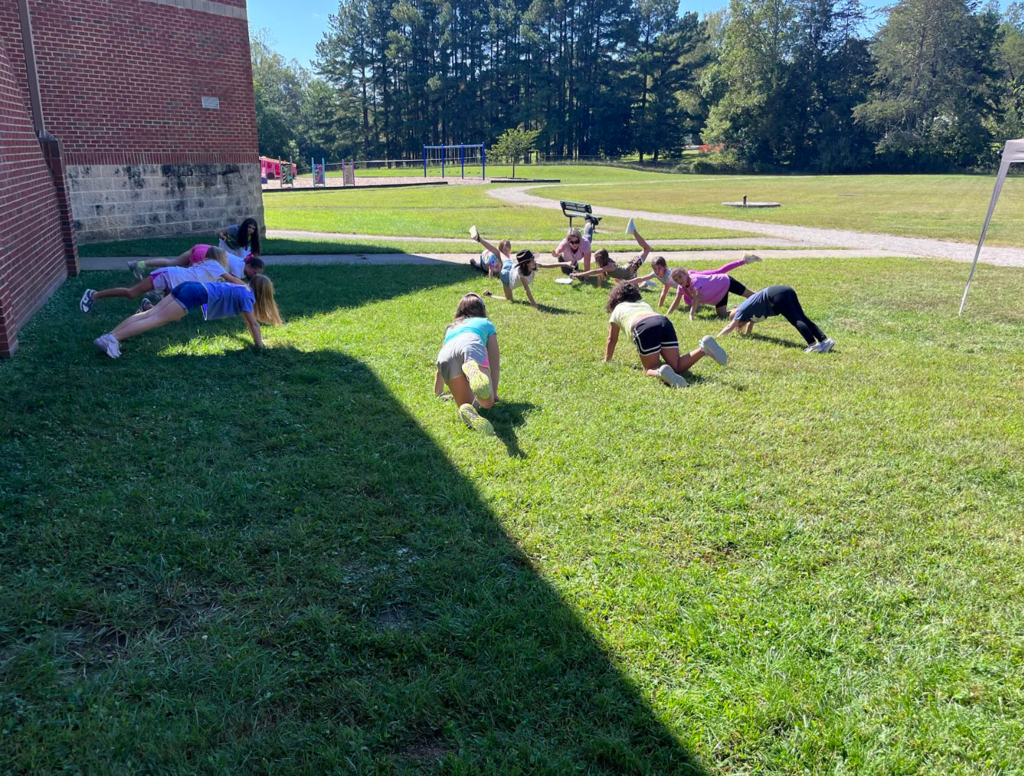 Stretching outside