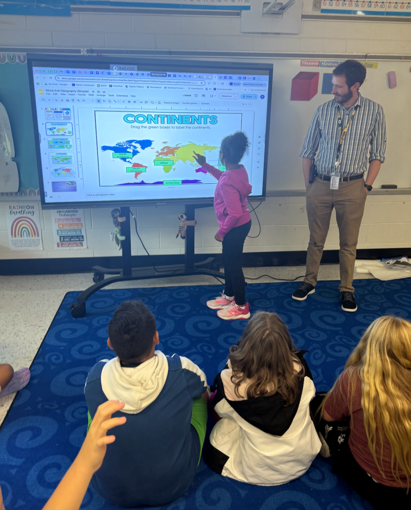 Learning about the continents.