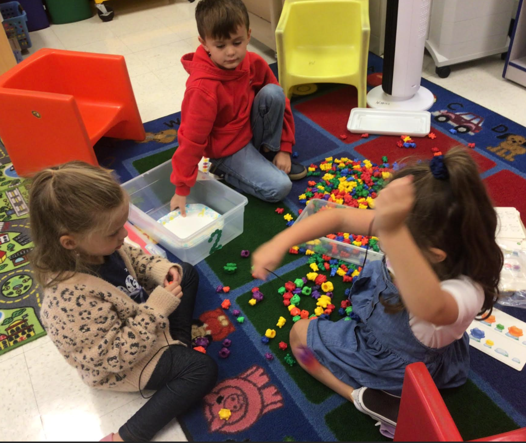 Building to learn about numbers, patterns, and colors.