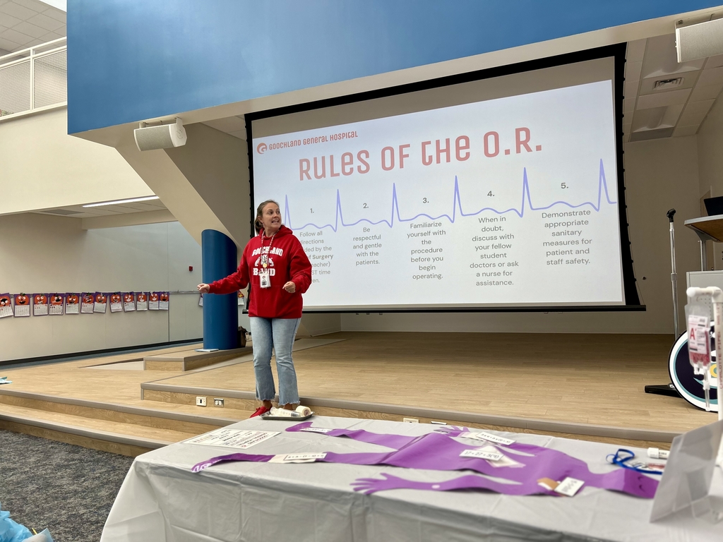 Teacher explaining the project to the group