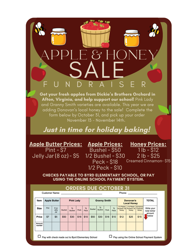 Apple and Honey sale form