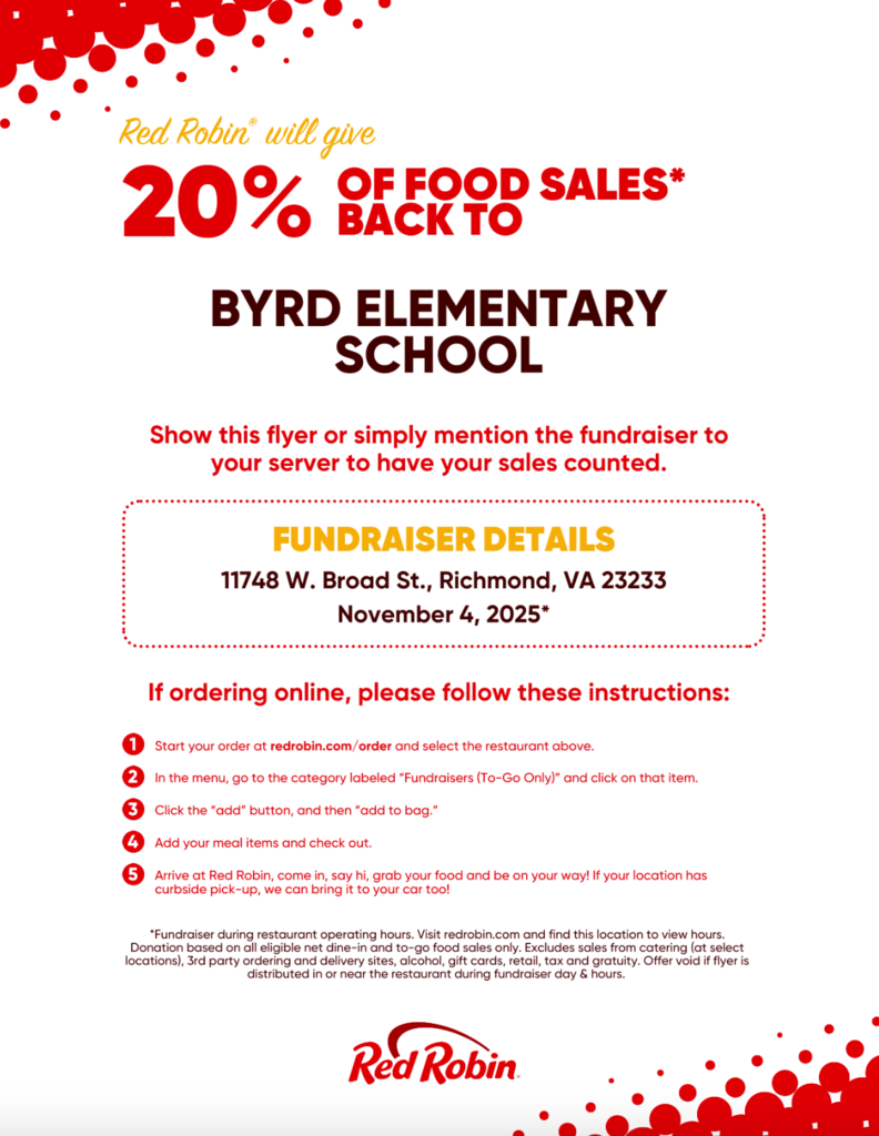 Red Robin Fundraiser Information
