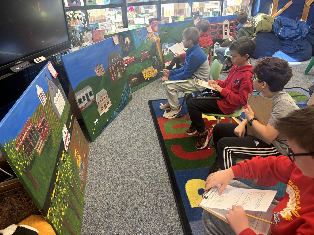 Observing murals painted by RES and GHS students about changes over time in Goochland.