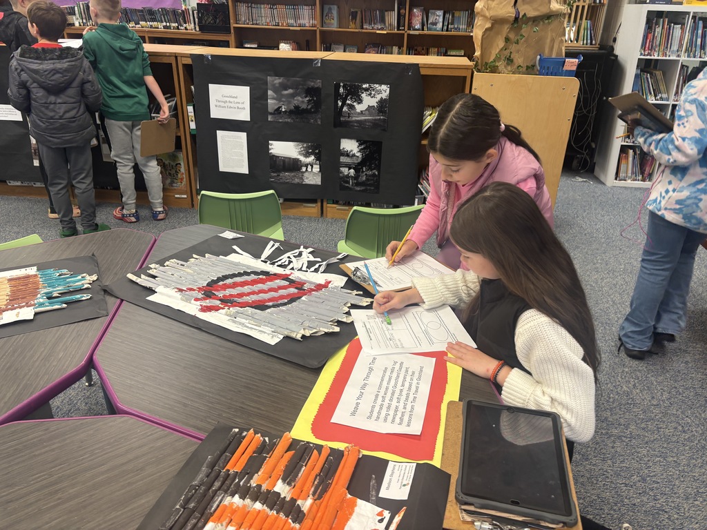 These students are exploring recreated Native American rug weavings