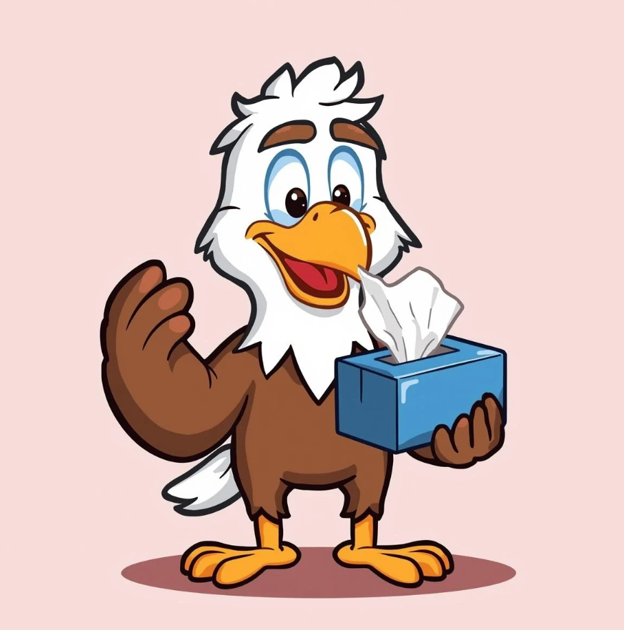 Eagle with tissues