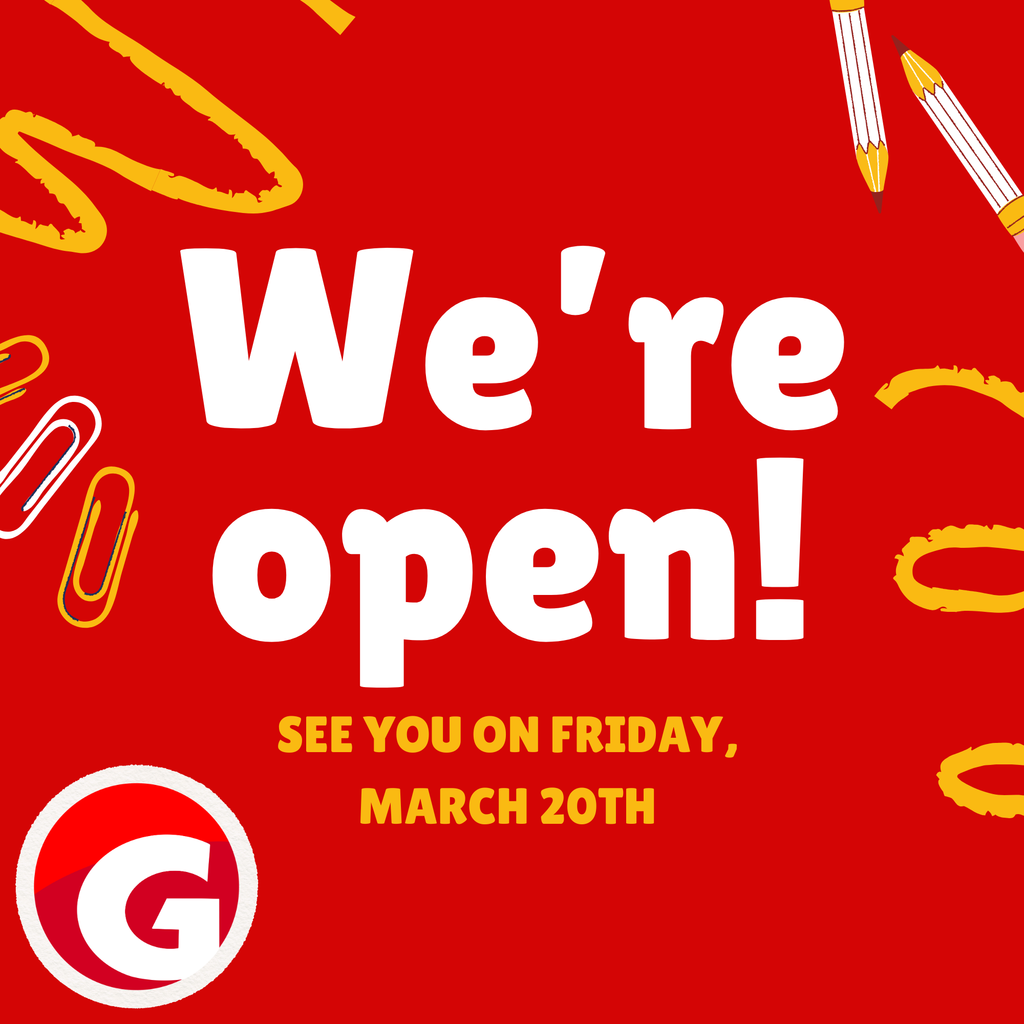 We're open! See you on Friday, March 20th