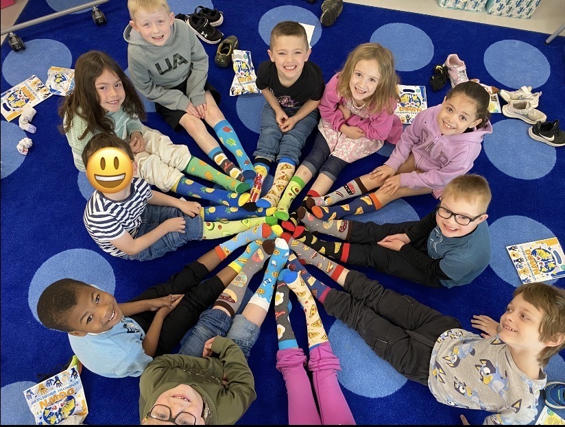 Students in mismatched socks