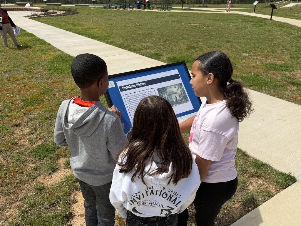 Students at StoryWalk