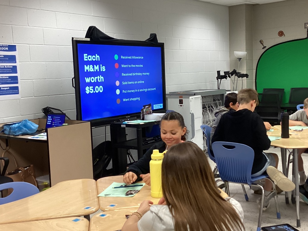 Students playing credit game with M&Ms