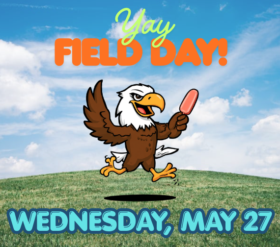 This is a picture of an eagle jumping holding a popsicle.