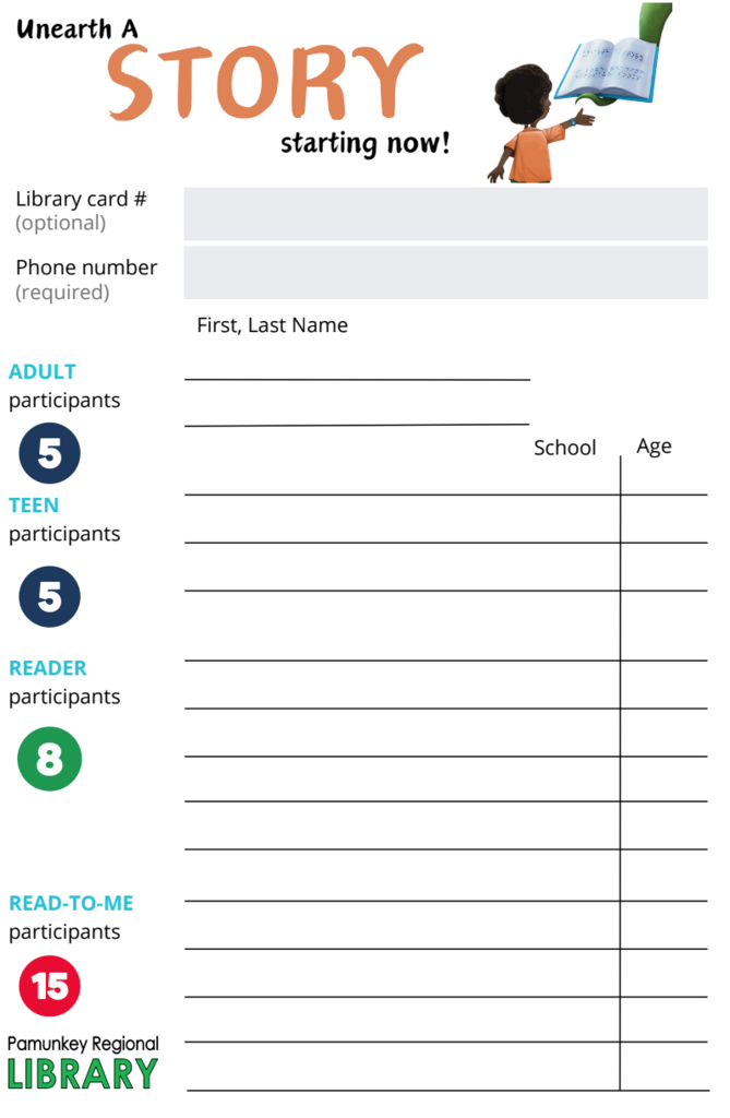 Summer Reading Program registration page