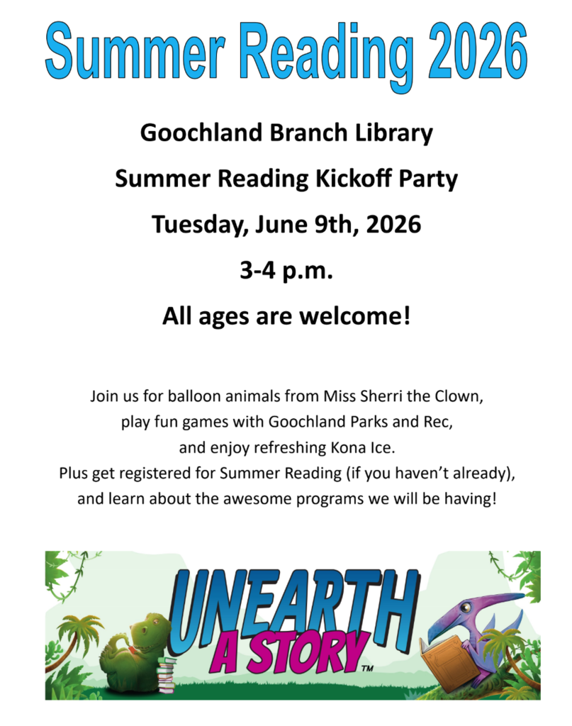 Summer Reading Program kick-off flyer